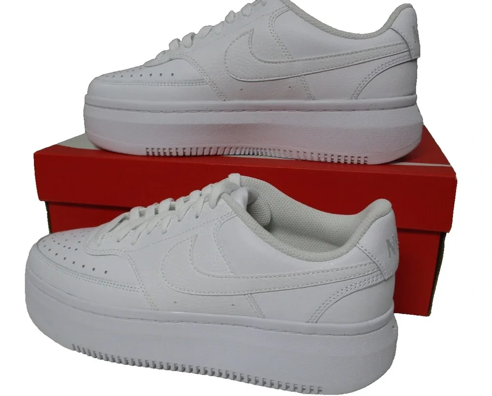 Nike Court Vision Alta Platform White Womens Sz 8.5 Casual Shoes